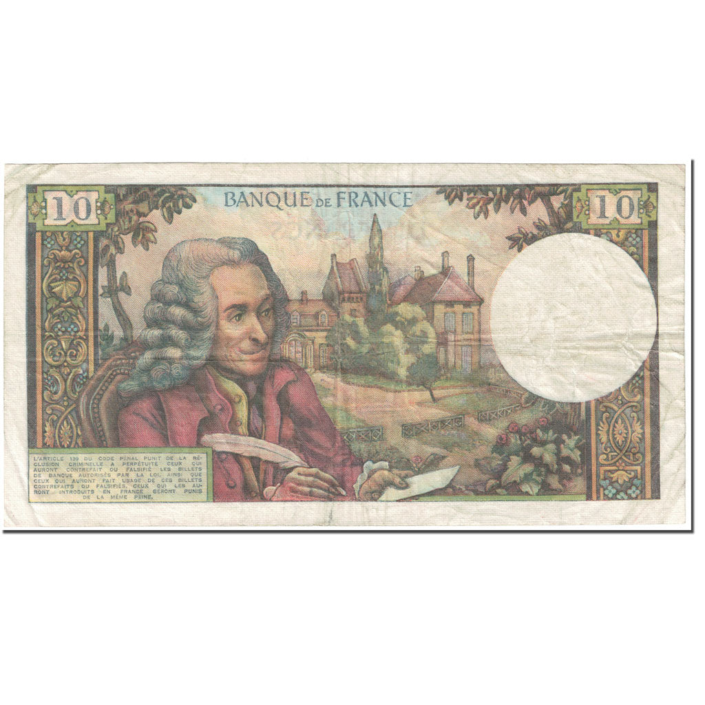 France, 10 Francs, Voltaire, 1968, 1968-01-04, TTB, Fayette:62.31, KM:147c