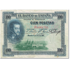 Nota, Espanha, 100 Pesetas, 1936, 1936 (Old date (1925-07-01)), KM:69c, VG(8-10)