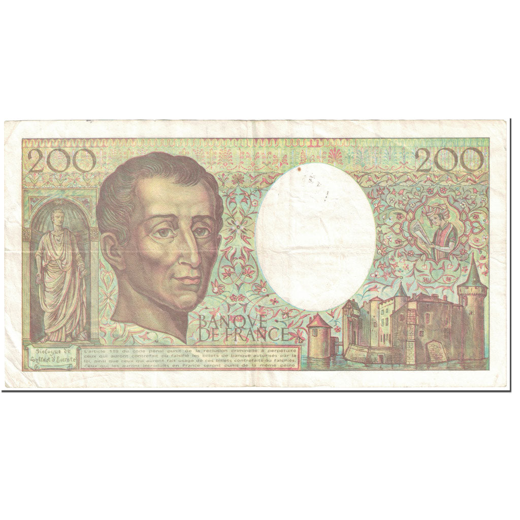 France, 200 Francs, Montesquieu, 1992, Undated (1992), EF(40-45)