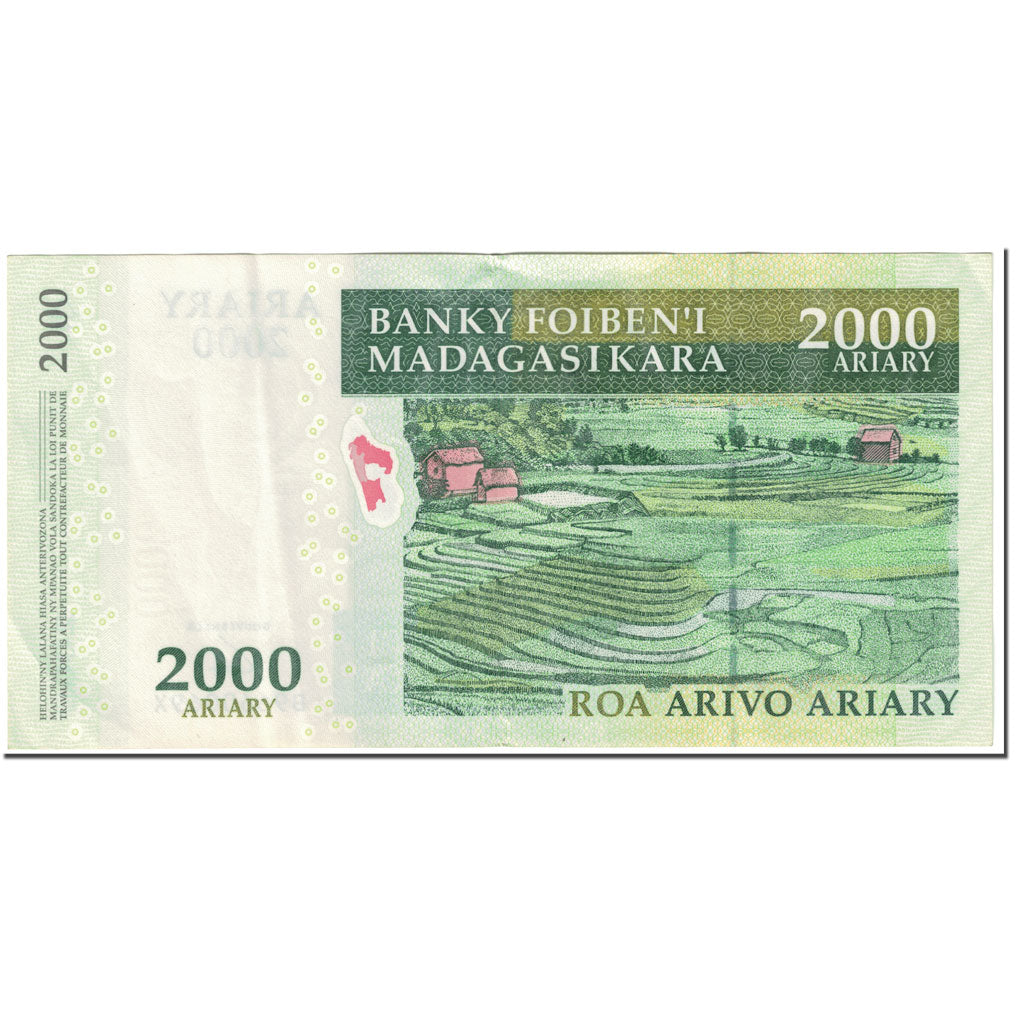 Banknote, Madagascar, 2000 Ariary, 2009, Undated (2009), KM:90b, EF(40-45)
