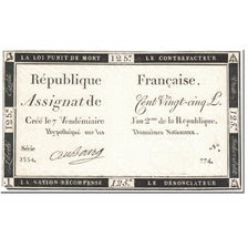 France, 125 Livres, 1793, Bacquin, 7 Vendemiaire An II (28.9.1793)., TTB+