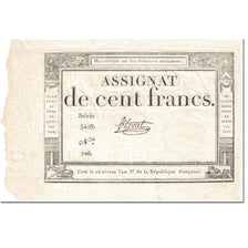 France, 100 Francs, 1795, Leval, 18 Nivose An III (7.1.1795)., SUP, KM:A78
