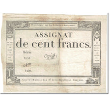 França, 100 Francs, 1795, Oge, 18 Nivose An III (7.1.1795)., VF(20-25), KM:A78