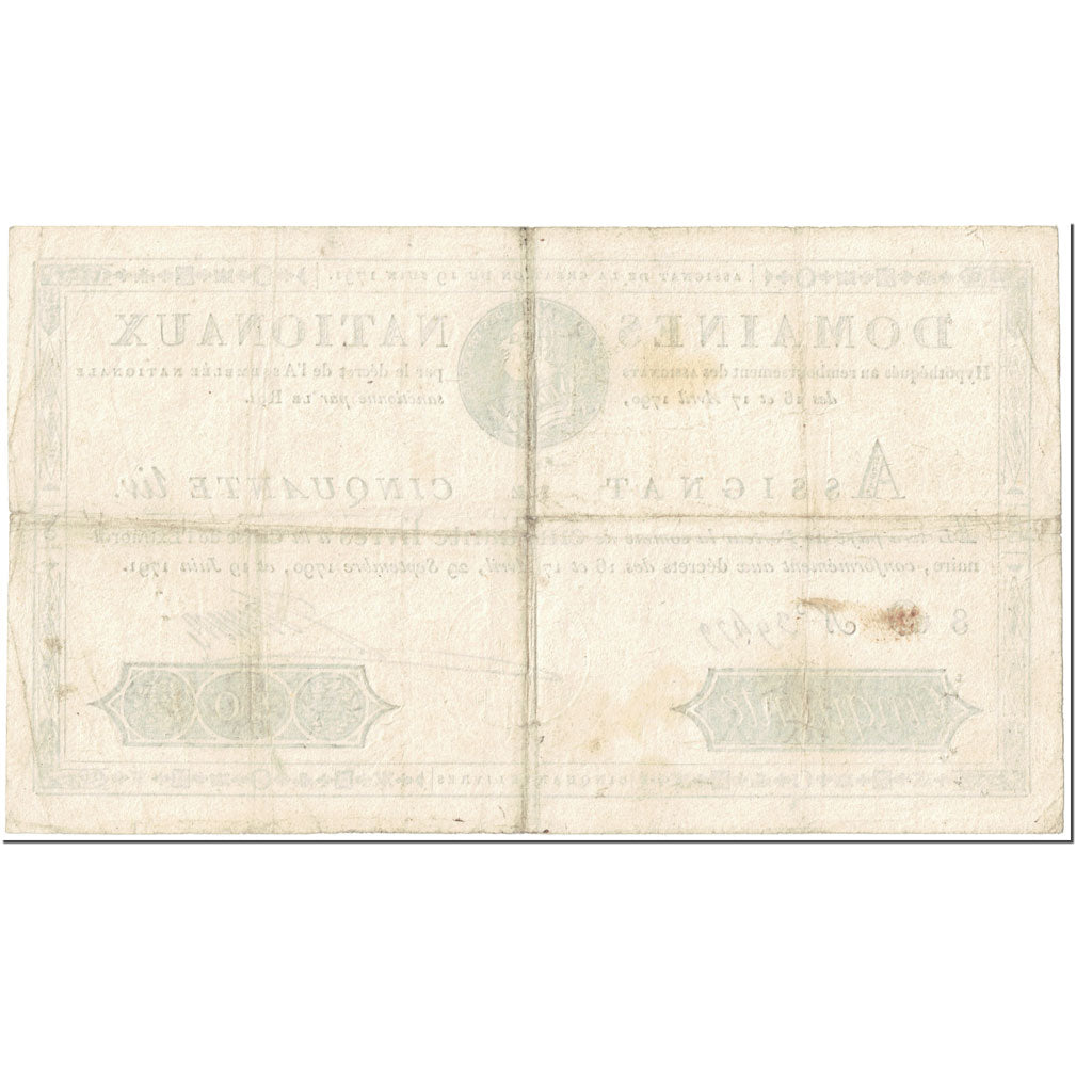 Francia, 50 Livres, 1791, Jamin, 1791-06-19, MB, KM:A43, Lafaurie:138