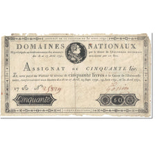 França, 50 Livres, 1792, 1792-04-30, AG(1-3), KM:A58, Lafaurie:153