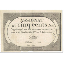 France, 500 Livres, 1794, Gautier, 20 Pluviose An II (8.2.1794)., VF(20-25)