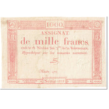 France, 1000 Francs, 1795, Ferz, 18 Nivose An III (7.1.1795)., VF(30-35)
