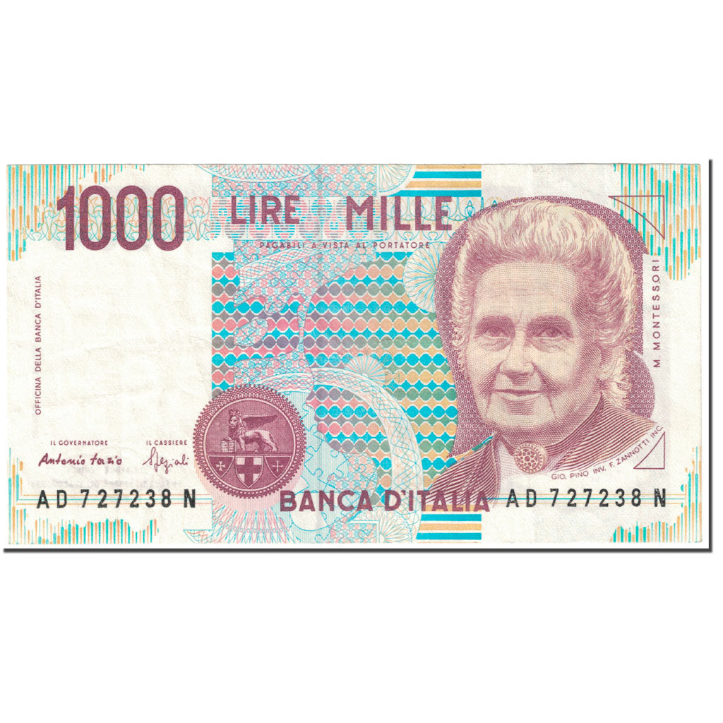 Biljet, Italië, 1000 Lire, 1990, UNdated (1990), KM:114b, SUP