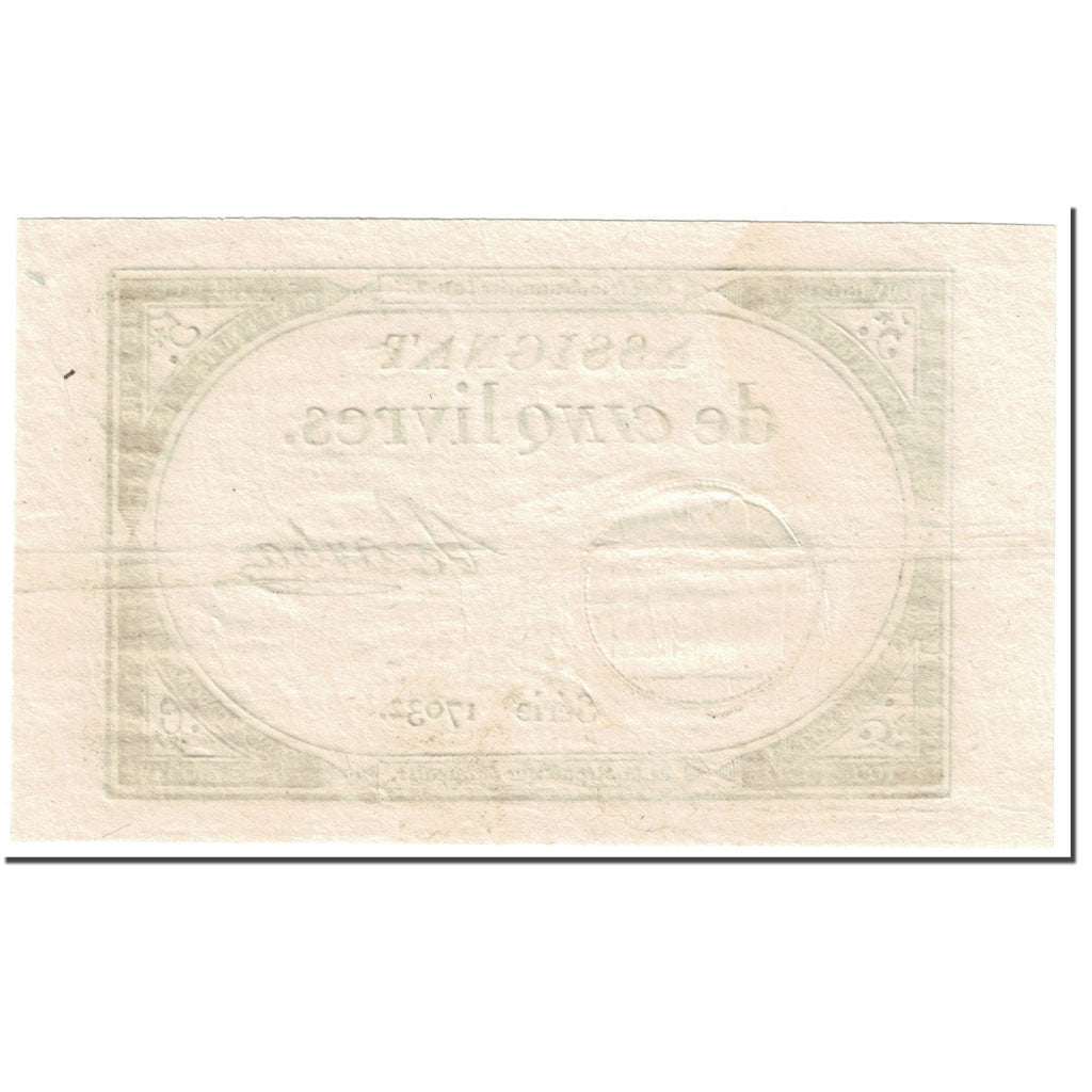 France, 5 Livres, 1793, Barba, 10 brumaire de l'an 2 - (31 octobre 1793), SUP