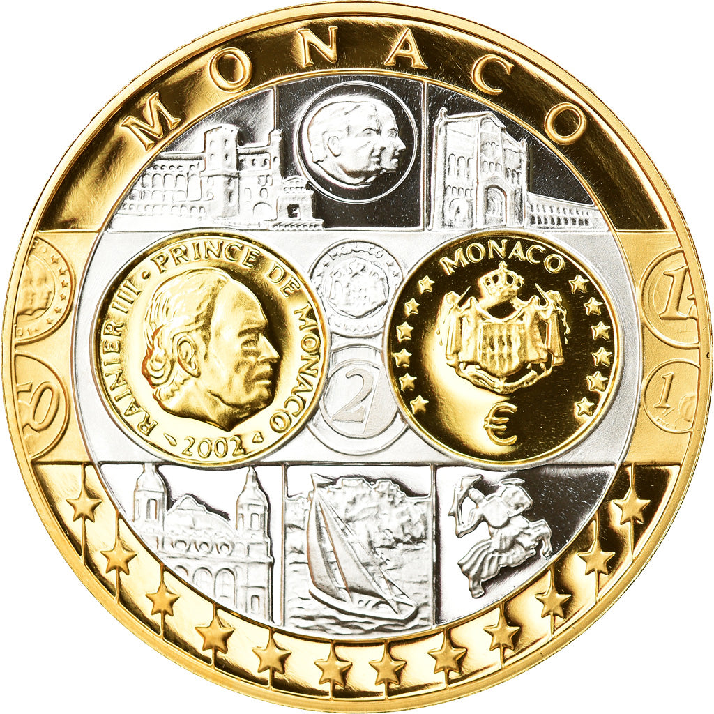 Monaco, Medal, L'Europe, Monaco, Politics, Society, War, MS(65-70), Silver