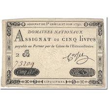 Frankrijk, 5 Livres, 1792, Corsel, 1792-06-27, TTB, KM:A60, Lafaurie:155