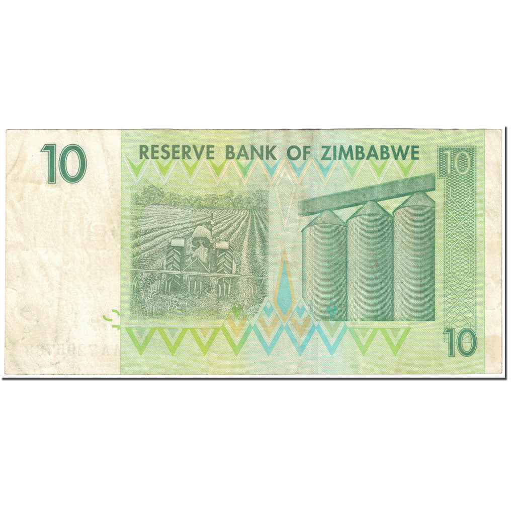 Banknote, Zimbabwe, 10 Dollars, 2008, 2008-08-01, KM:67, VF(20-25)