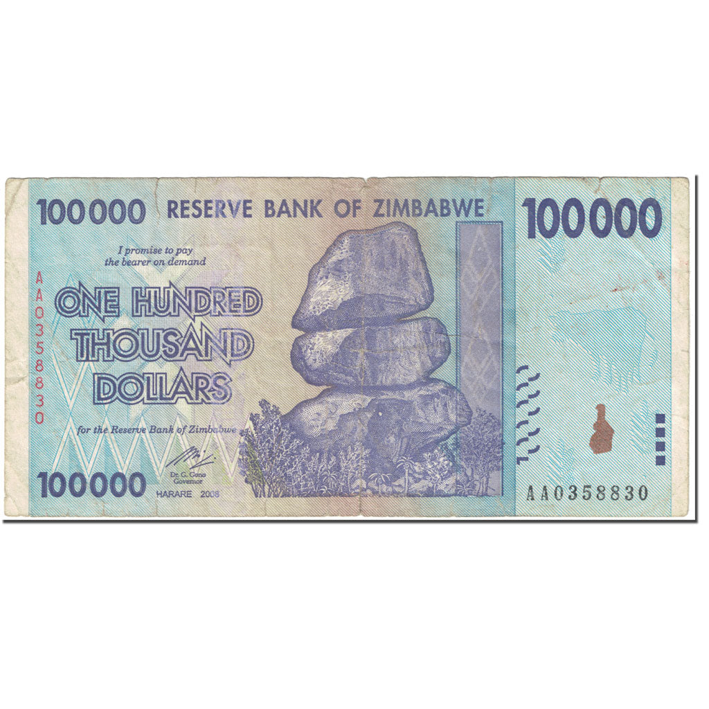Banknote, Zimbabwe, 100,000 Dollars, 2008, 2008-05-11, KM:75, VG(8-10)