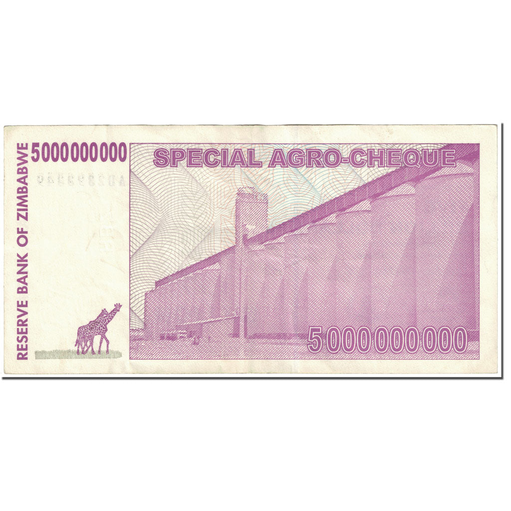 Banknote, Zimbabwe, 5 Billion Dollars, 2008, 2008-05-15, KM:61, EF(40-45)