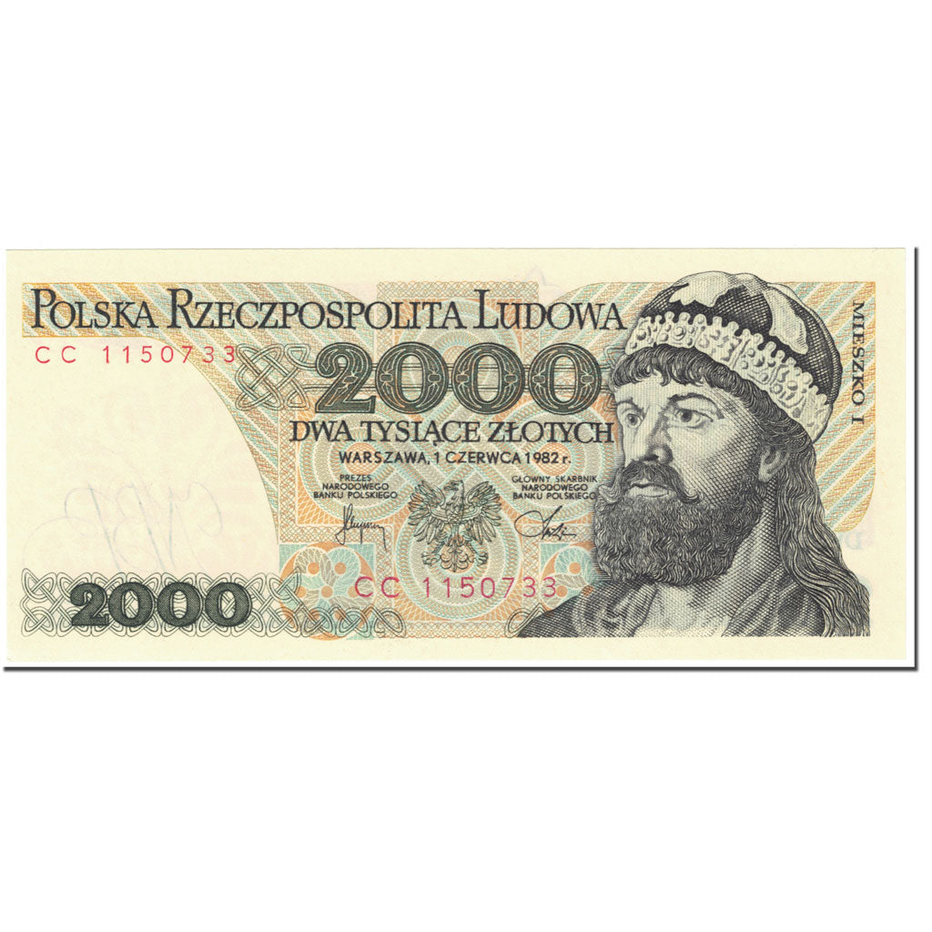 Banknote, Poland, 2000 Zlotych, 1982, 1986-06-01, KM:147c, UNC(65-70)