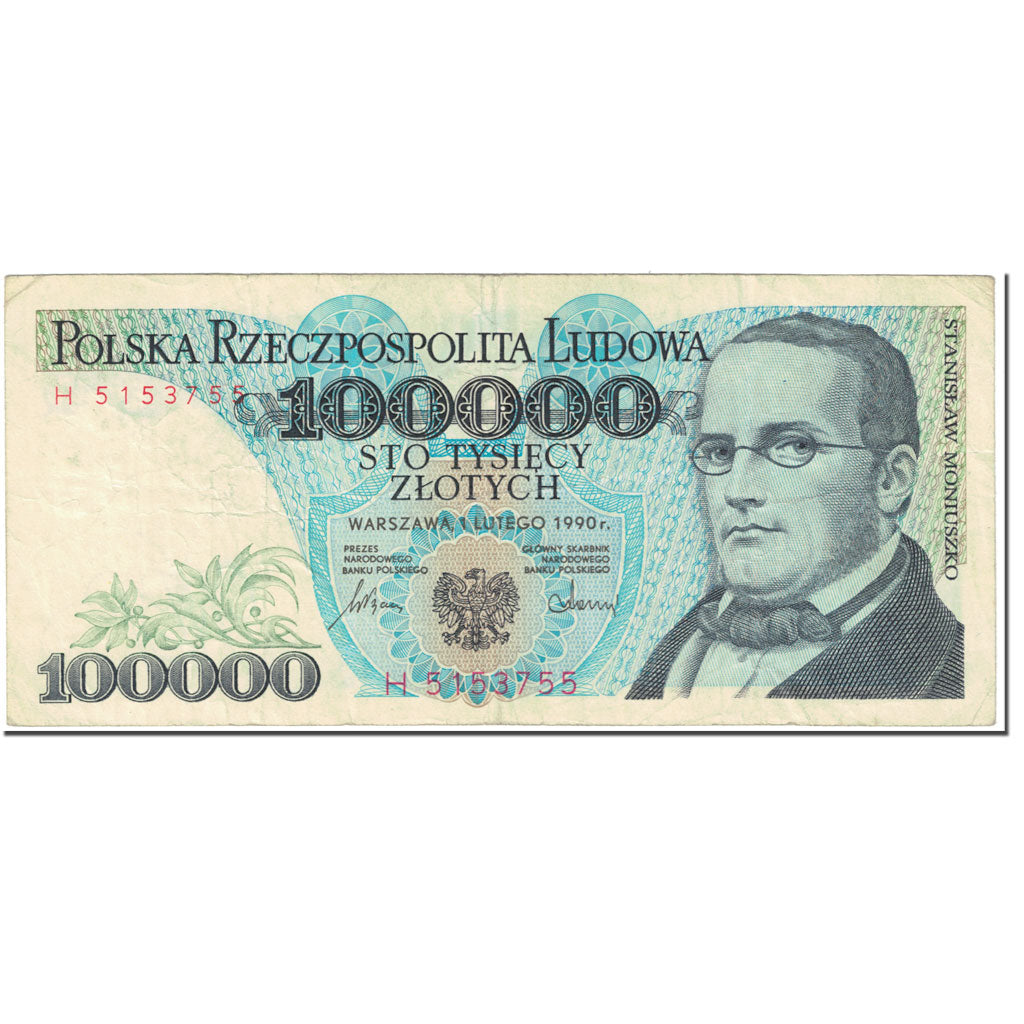 Banknote, Poland, 100,000 Zlotych, 1990, 1990-02-01, KM:154a, VF(20-25)