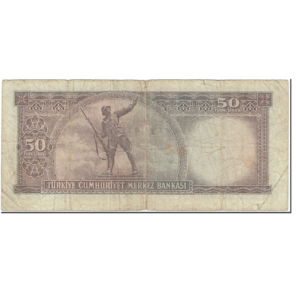 Banknote, Turkey, 50 Lira, 1971, 1971-08-02 (Old date 1970-10-14), KM:187Aa