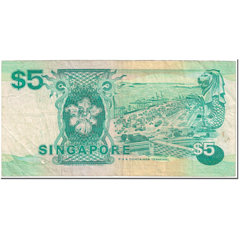 Banknote, Singapore, 5 Dollars, 1989, Undated (1989), KM:19, VF(20-25)