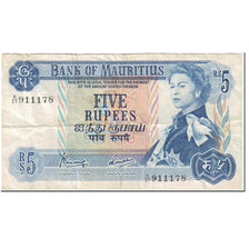 Banknote, Mauritius, 5 Rupees, 1967, Undated (1967), KM:30c, VF(20-25)
