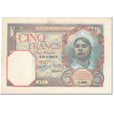 Banknote, Algeria, 5 Francs, 1940, 1940-09-16, KM:77a, EF(40-45)