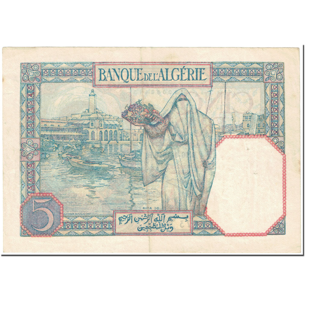 Banknote, Algeria, 5 Francs, 1940, 1940-09-16, KM:77a, EF(40-45)