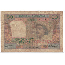 Nota, Comores, 50 Francs, 1963, Undated (1963), KM:2b, VF(20-25)