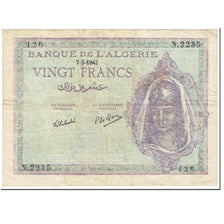 Banknote, Algeria, 20 Francs, 1945, 1945-05-07, KM:92b, VF(20-25)