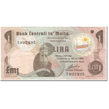 Banknote, Malta, 1 Lira, 1979, Old date (1967), KM:34b, EF(40-45)