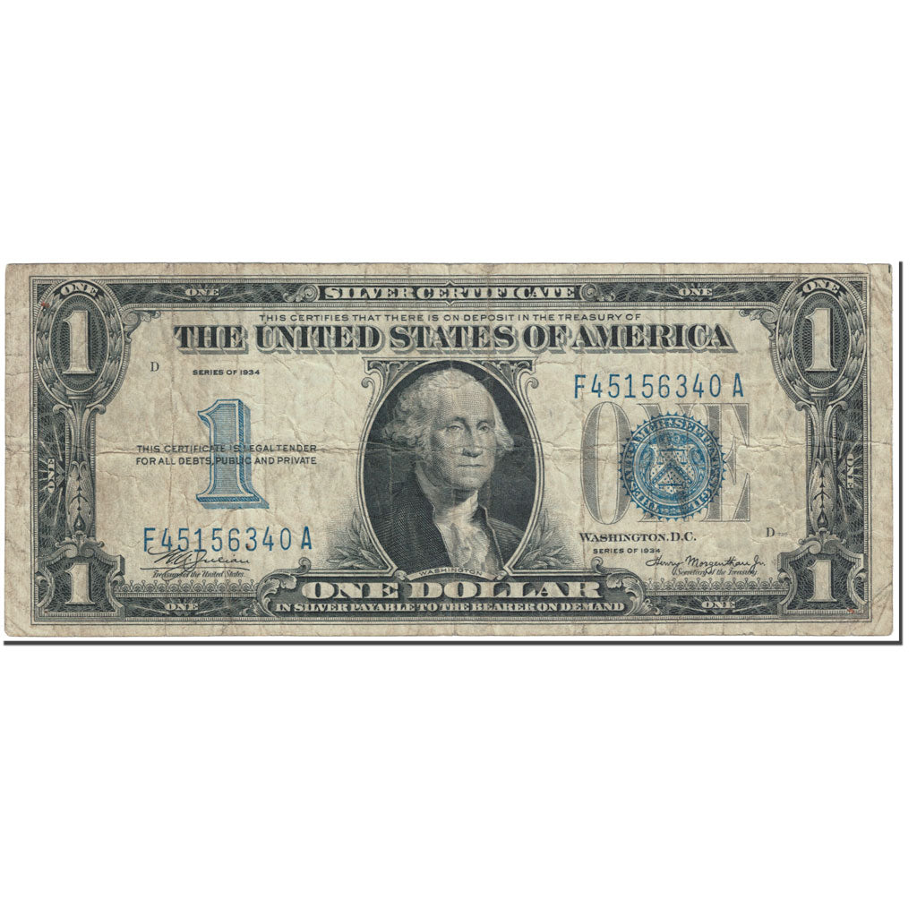 Banconote, Stati Uniti, One Dollar, 1934, undated (1934), KM:1451, MB