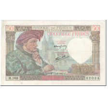 France, 50 Francs, Jacques Coeur, 1942, 1942-05-15, TTB, Fayette:19.20, KM:93