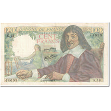 Francja, 100 Francs, Descartes, 1942, 1942-05-15, EF(40-45), Fayette:27.1