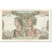 França, 5000 Francs, Terre et Mer, 1952, 1952-10-02, EF(40-45), Fayette:48.7