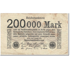 Biljet, Duitsland, 200,000 Mark, 1923, 1923-08-09, KM:100, TB