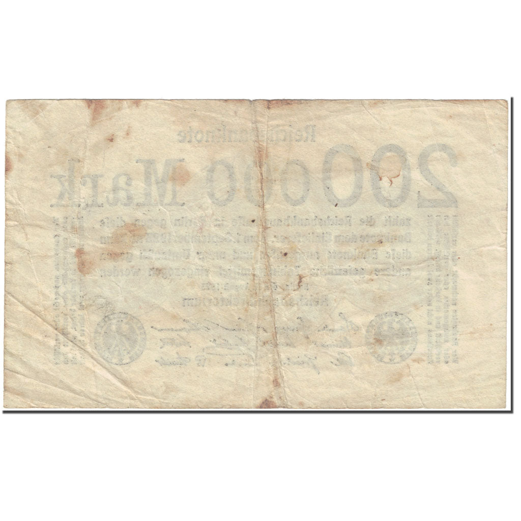 Banknote, Germany, 200,000 Mark, 1923, 1923-08-09, KM:100, VF(20-25)