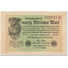 Nota, Alemanha, 20 Millionen Mark, 1923, 1923-09-01, KM:108e, EF(40-45)