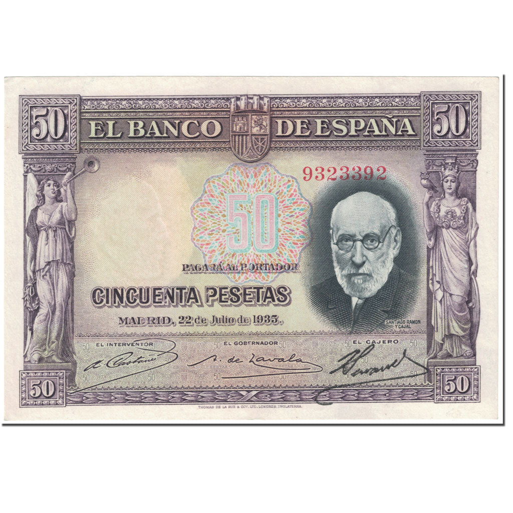 Biljet, Spanje, 50 Pesetas, 1935, 1935-07-22, KM:88, SUP