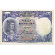 Banknot, Hiszpania, 100 Pesetas, 1931, 1931-04-25, KM:83, EF(40-45)