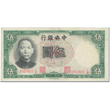 Banknote, China, 5 Yüan, 1936, Undated (1936), KM:213c, VF(20-25)