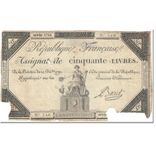 Francia, 50 Livres, 1792, BARET, 1792-12-14, D, KM:A72, Lafaurie:164