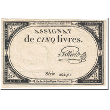 Francja, 5 Livres, 1793, Gilliero, 10 brumaire de l'an 2 - (31 octobre 1793)