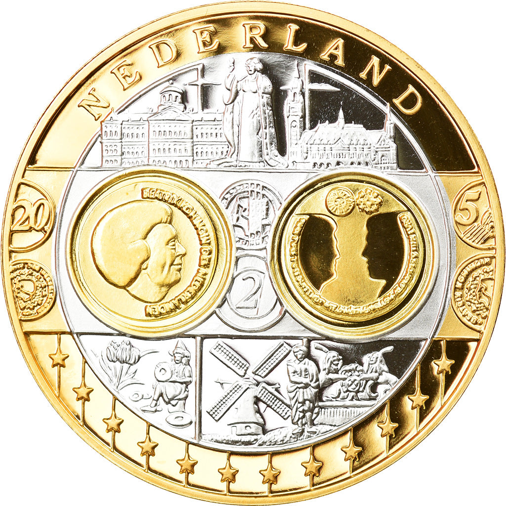 Nederland, Medaille, Euro, Europa, FDC, Zilver