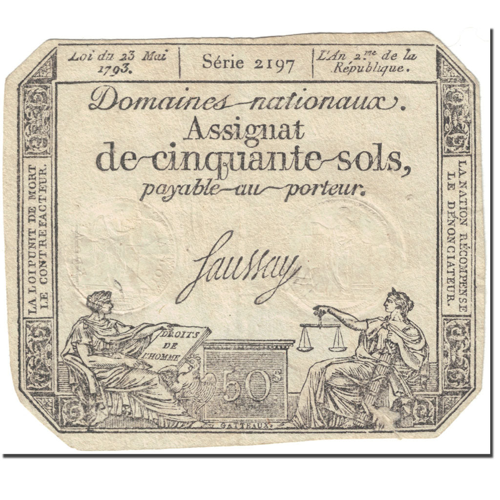 France, 50 Sols, 1793, Saussay, L'an 2ème de la République - (23 mai 1793)