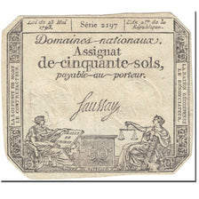 Frankreich, 50 Sols, 1793, Saussay, L'an 2ème de la République - (23 mai