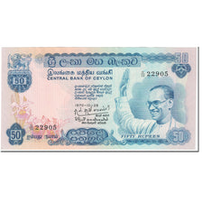 Banknote, Ceylon, 50 Rupees, 1970, 1970-10-26, KM:77a, UNC(65-70)