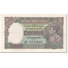 Banknote, India, 5 Rupees, 1937, Undated (1937), KM:18a, AU(50-53)