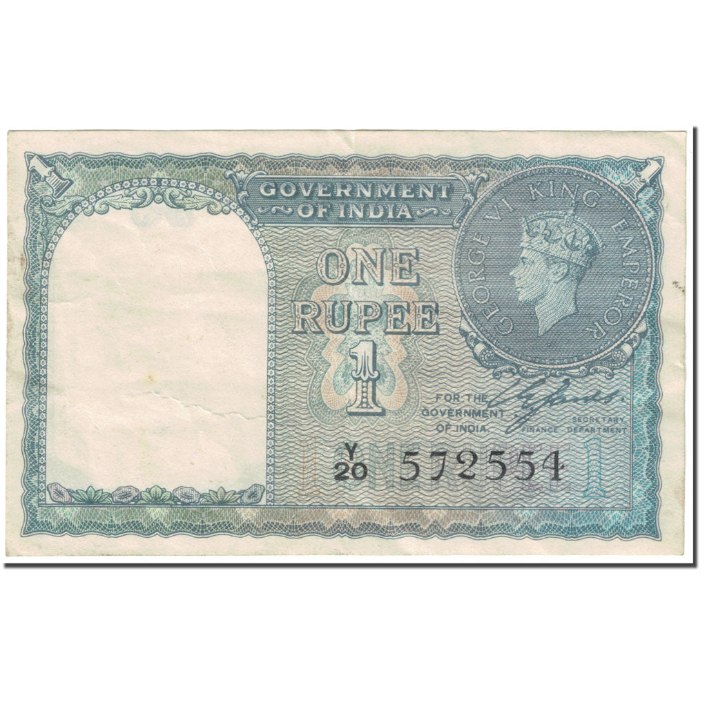 Banknote, India, 1 Rupee, 1940, Undated (1940), KM:25a, EF(40-45)