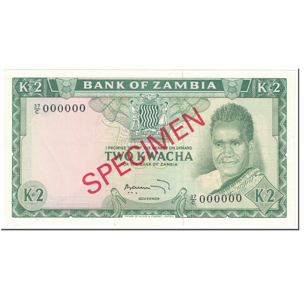 Banknote, Zambia, 2 Kwacha, 1969, Undated (1969), Specimen, KM:11s, UNC(65-70)