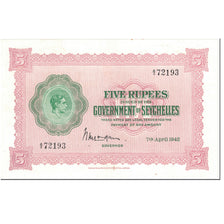Banknote, Seychelles, 5 Rupees, 1942, 1942-04-07, KM:8, AU(50-53)