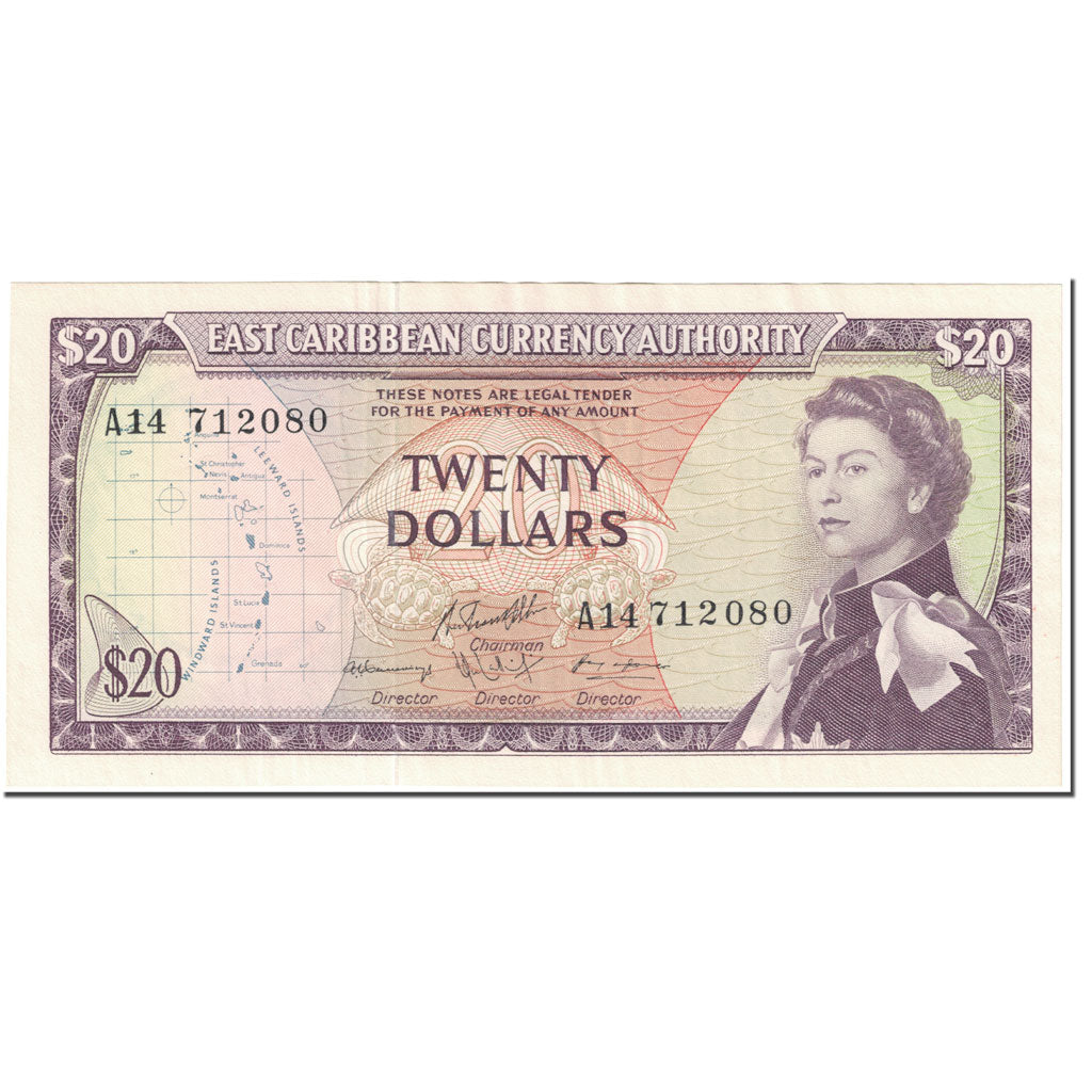 Banknote, East Caribbean States, 20 Dollars, 1965, Undated (1965), KM:15g