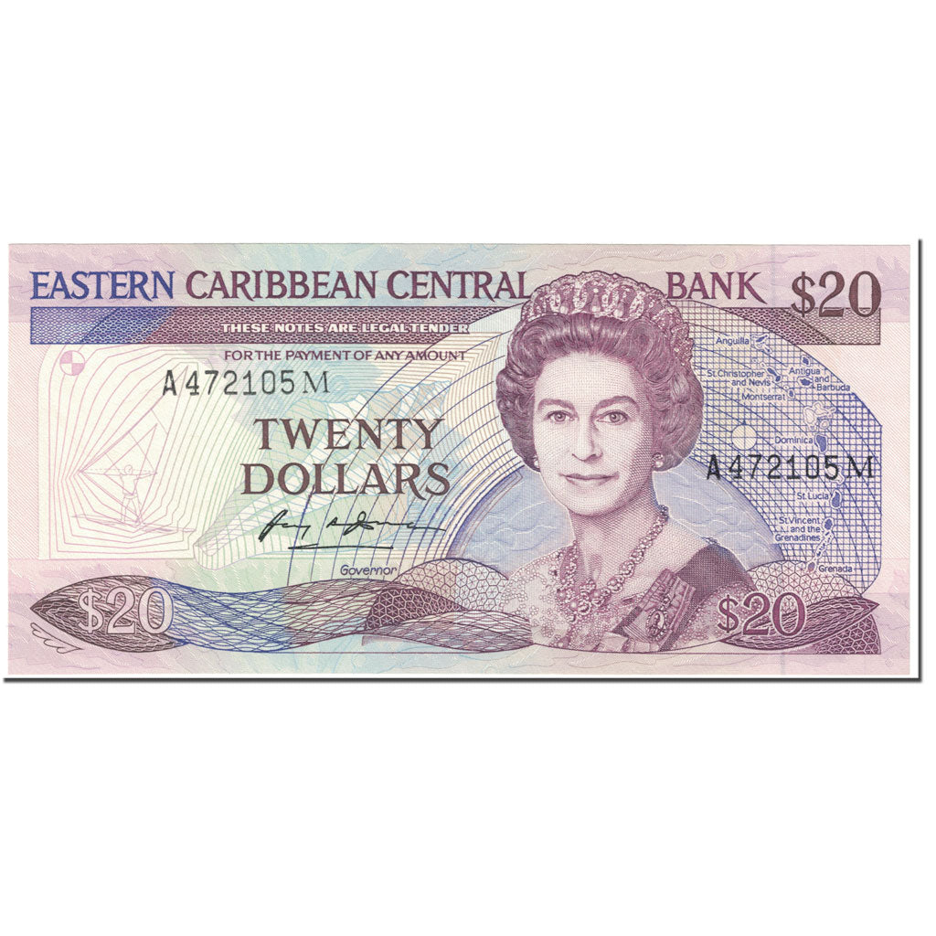 Banknote, East Caribbean States, 20 Dollars, 1988-93, Undated (1988-93)